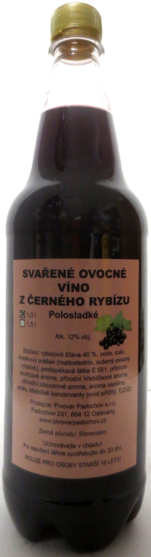 SVAŘENÉ OVOCNÉ VÍNO Z ČERNĚHO RYBÍZU (1L-PET)